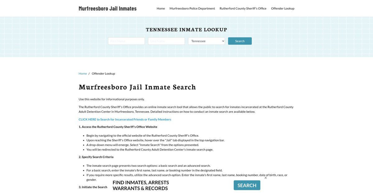 Preview of murfreesborojail.org