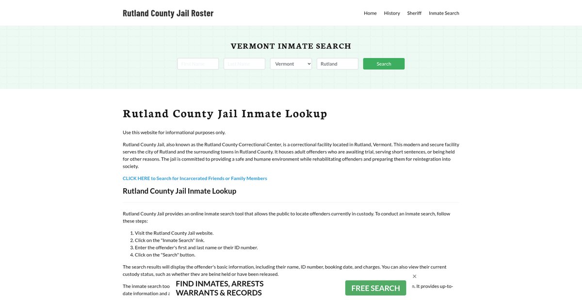 Preview of rutlandcountyjail.org