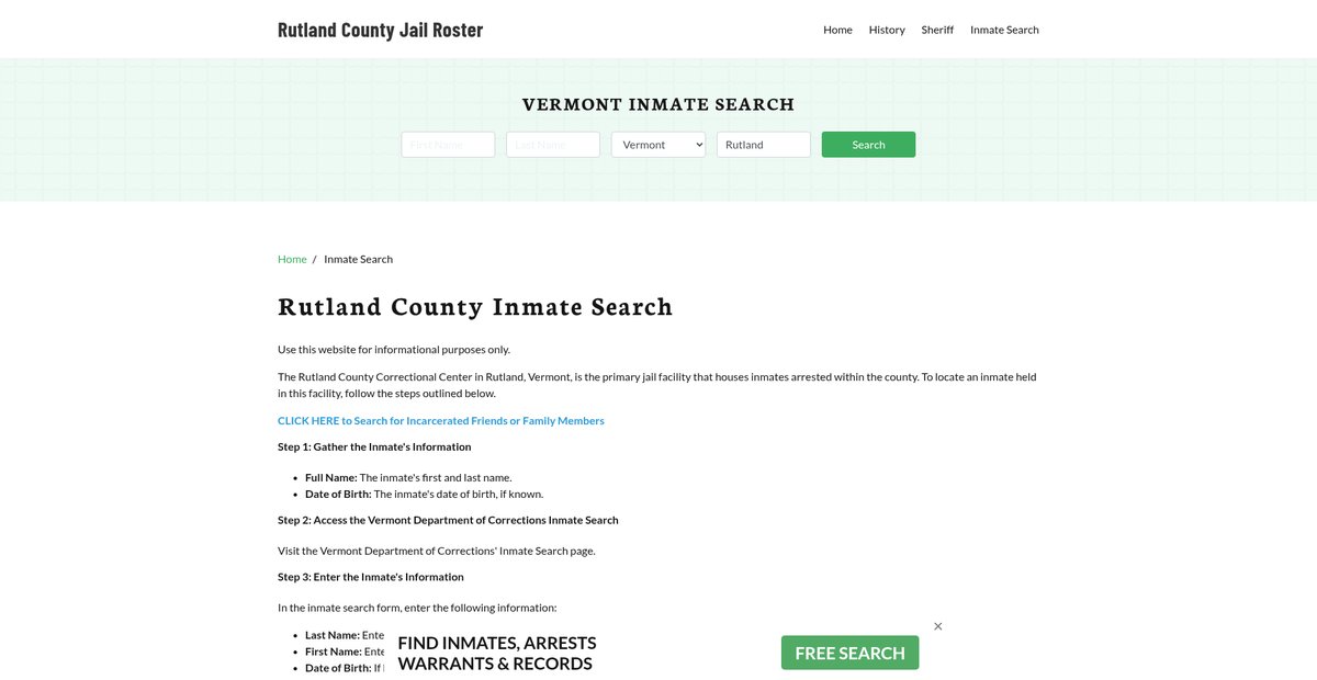 Preview of rutlandcountyjail.org