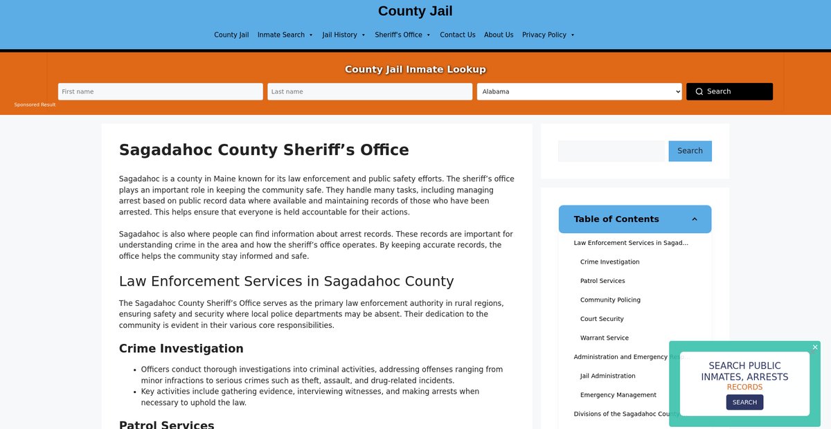 Preview of sagadahoc-sheriff-arrest-warrants.countyjail.org