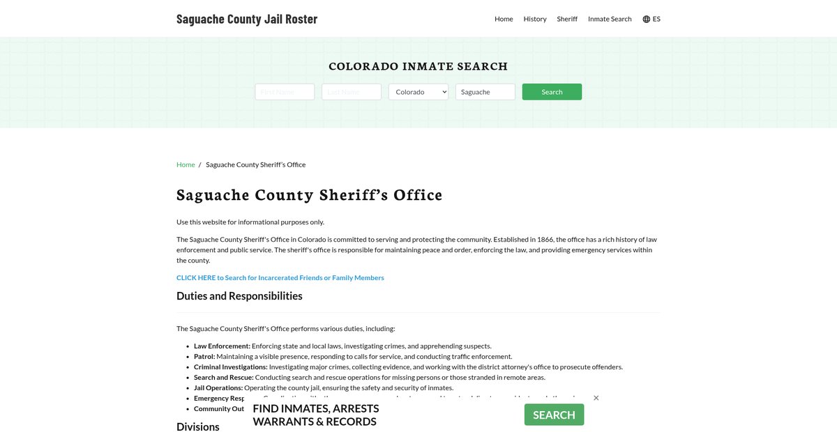 Preview of saguachecountyjail.org