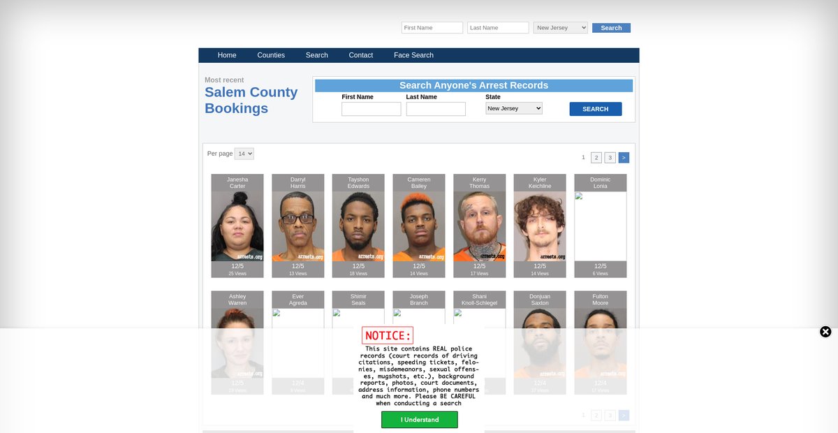 Preview of newjersey.arrests.org