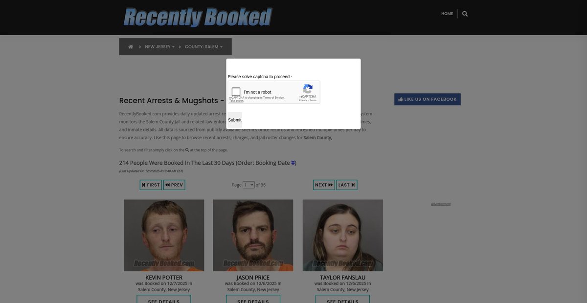 Preview of recentlybooked.com