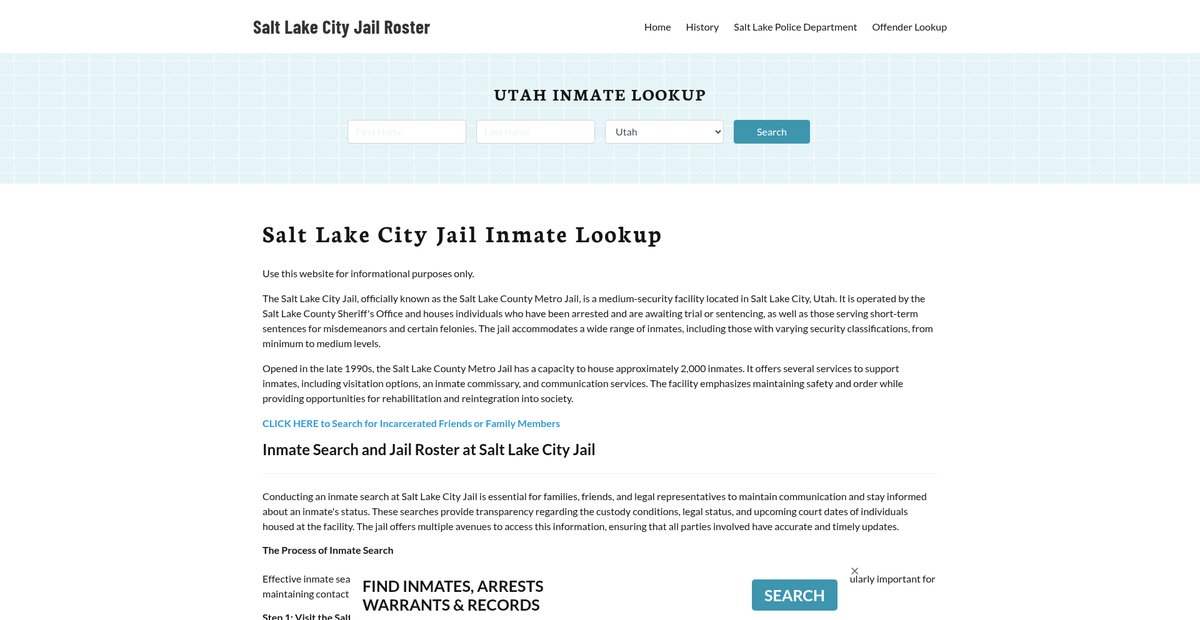 Preview of saltlakecityjail.org