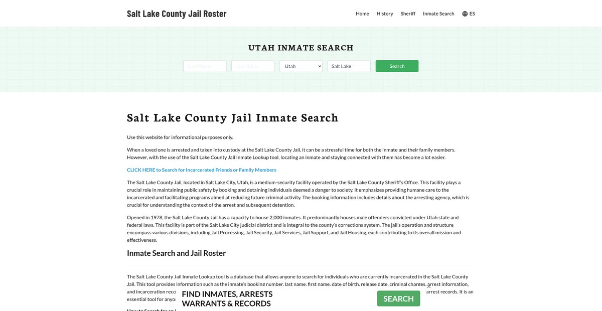 Preview of saltlakecountyjail.org