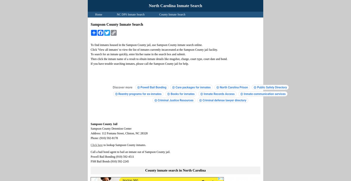 Preview of ncinmatesearch.org