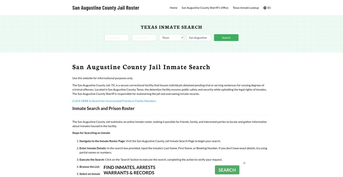 Preview of sanaugustinecountyjail.org