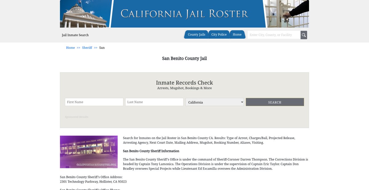 Preview of californiajailroster.com