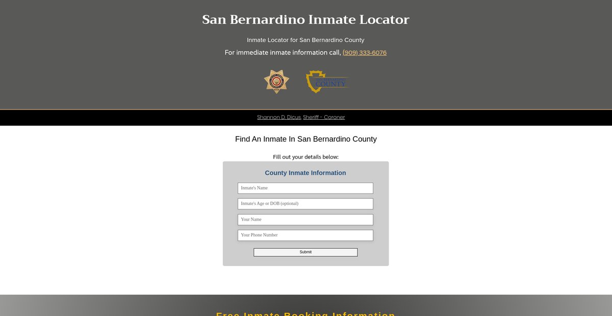 Preview of sbcountyinmatelocator.com