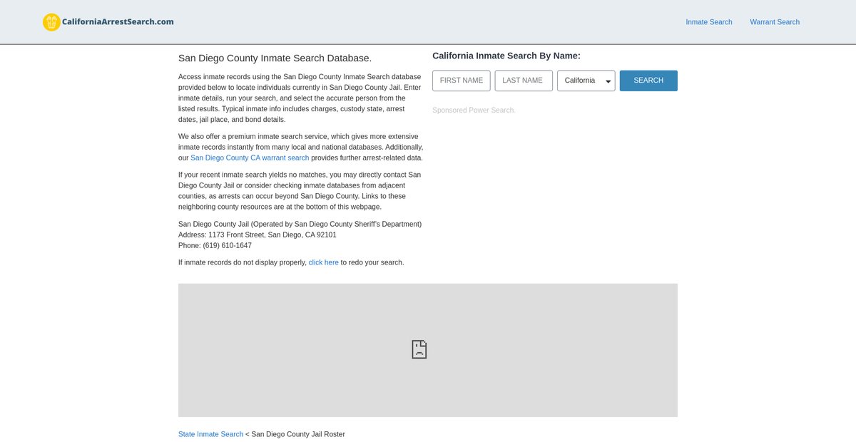 Preview of californiaarrestsearch.com