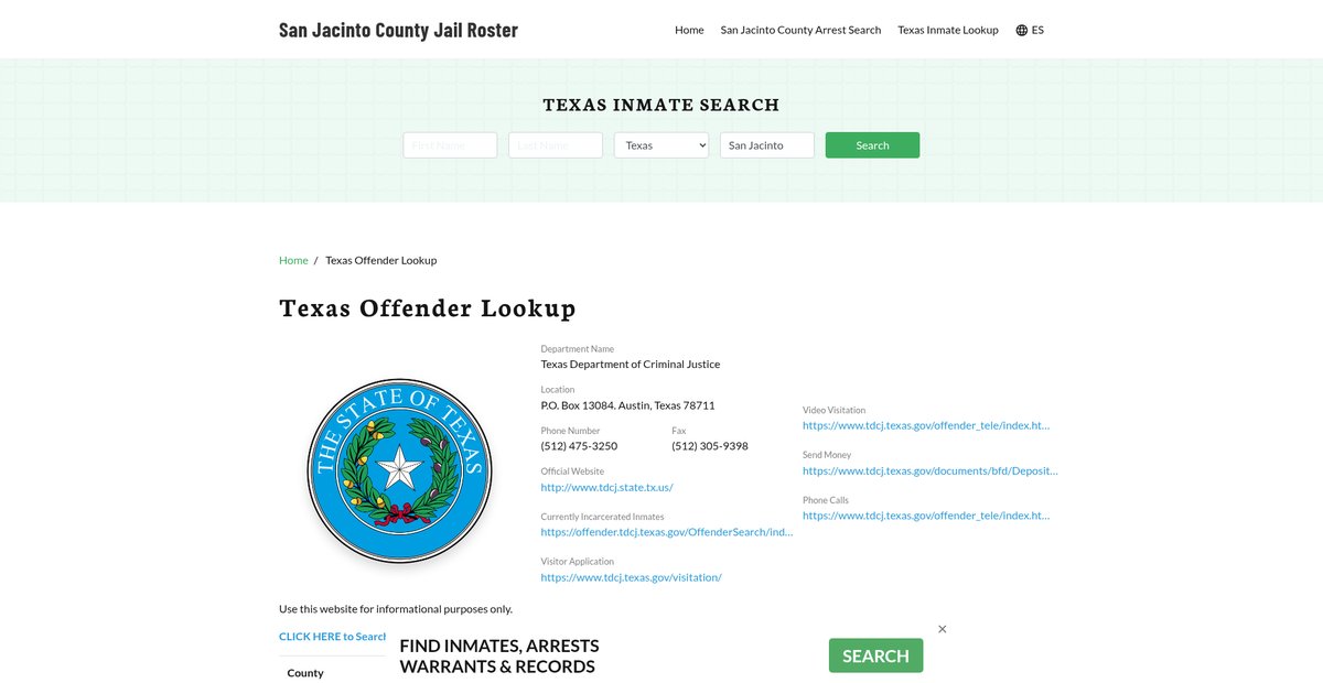 Preview of sanjacintocountyjail.org