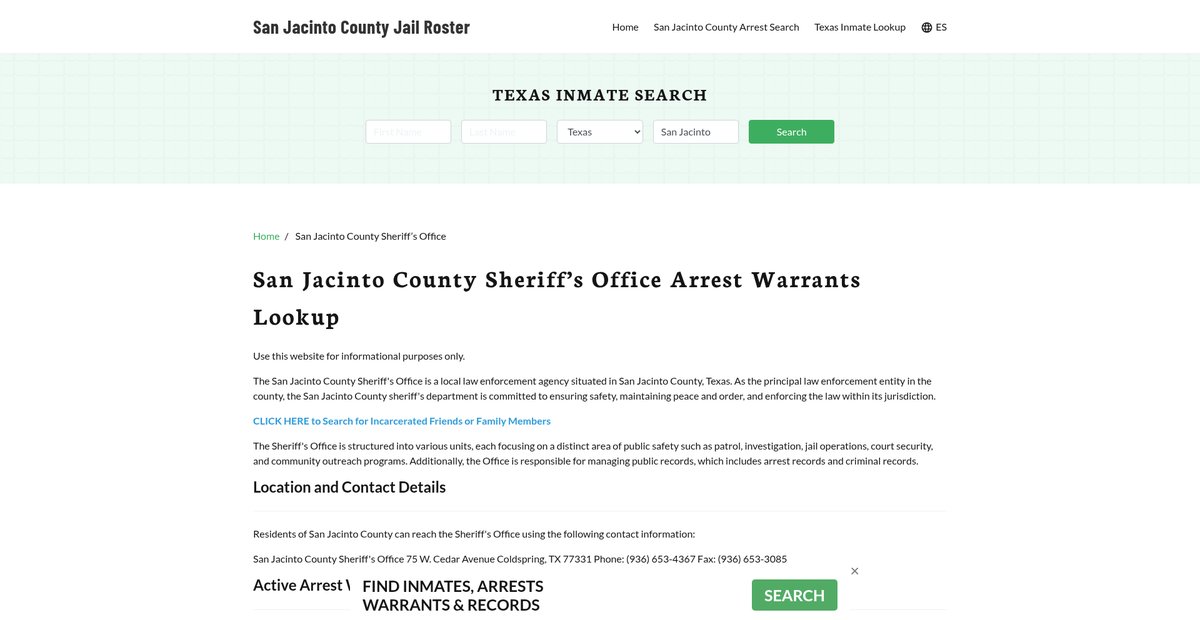 Preview of sanjacintocountyjail.org
