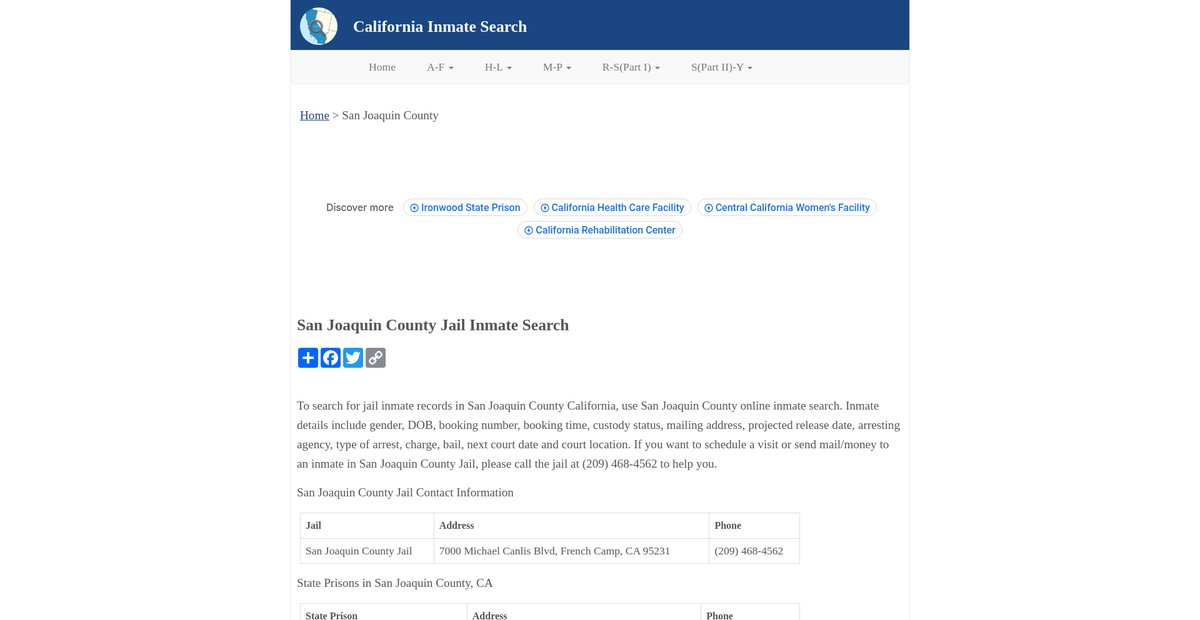 Preview of inmatesearchca.org