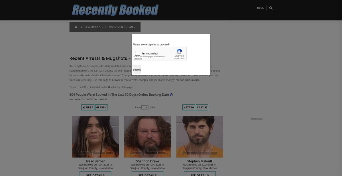 Preview of recentlybooked.com