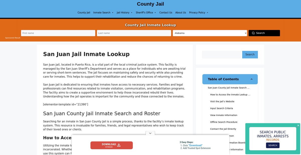 Preview of san-juan.countyjail.org