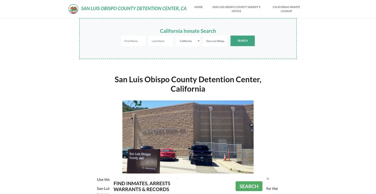 Preview of sanluisobispocountydetentionca.org
