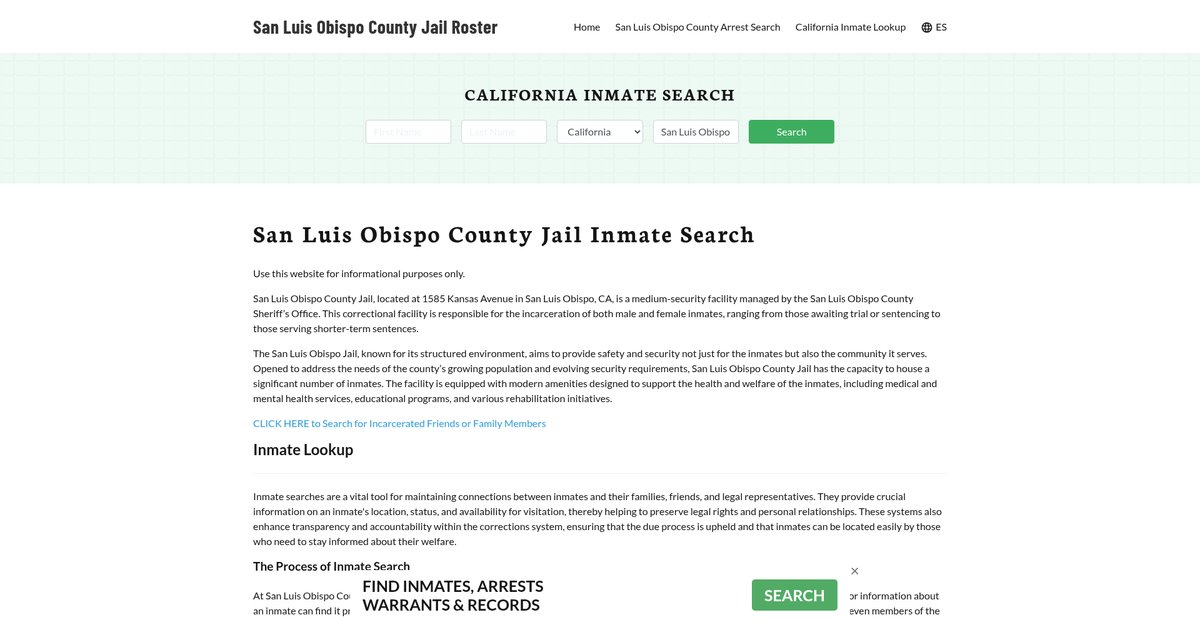 Preview of sanluisobispocountyjail.org