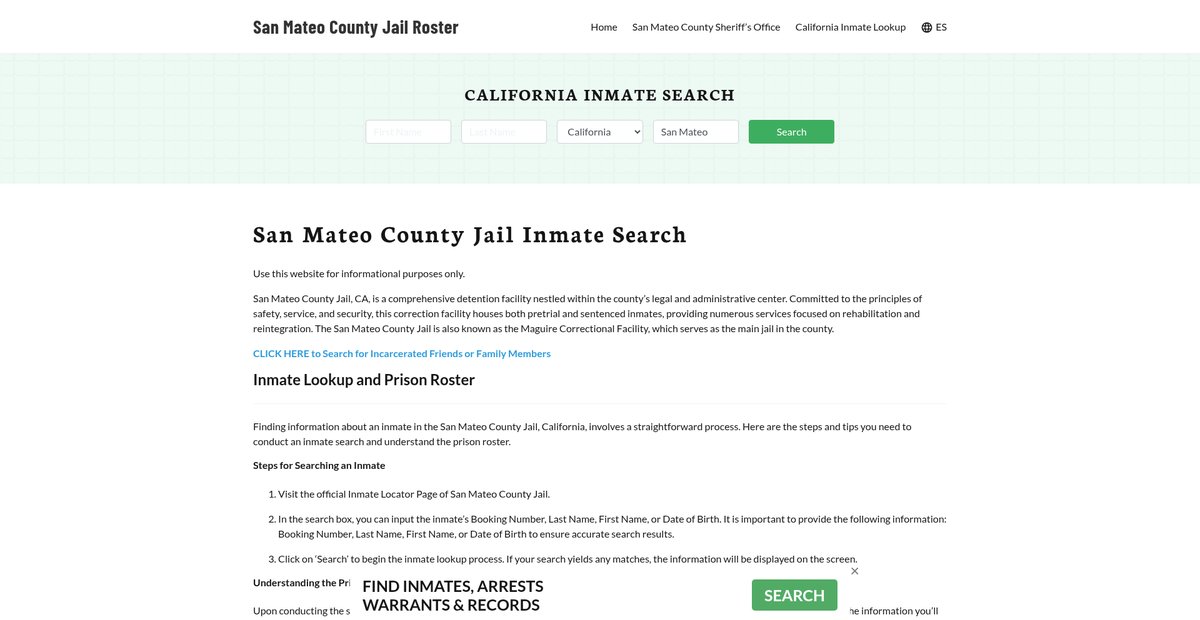Preview of sanmateocountyjail.org