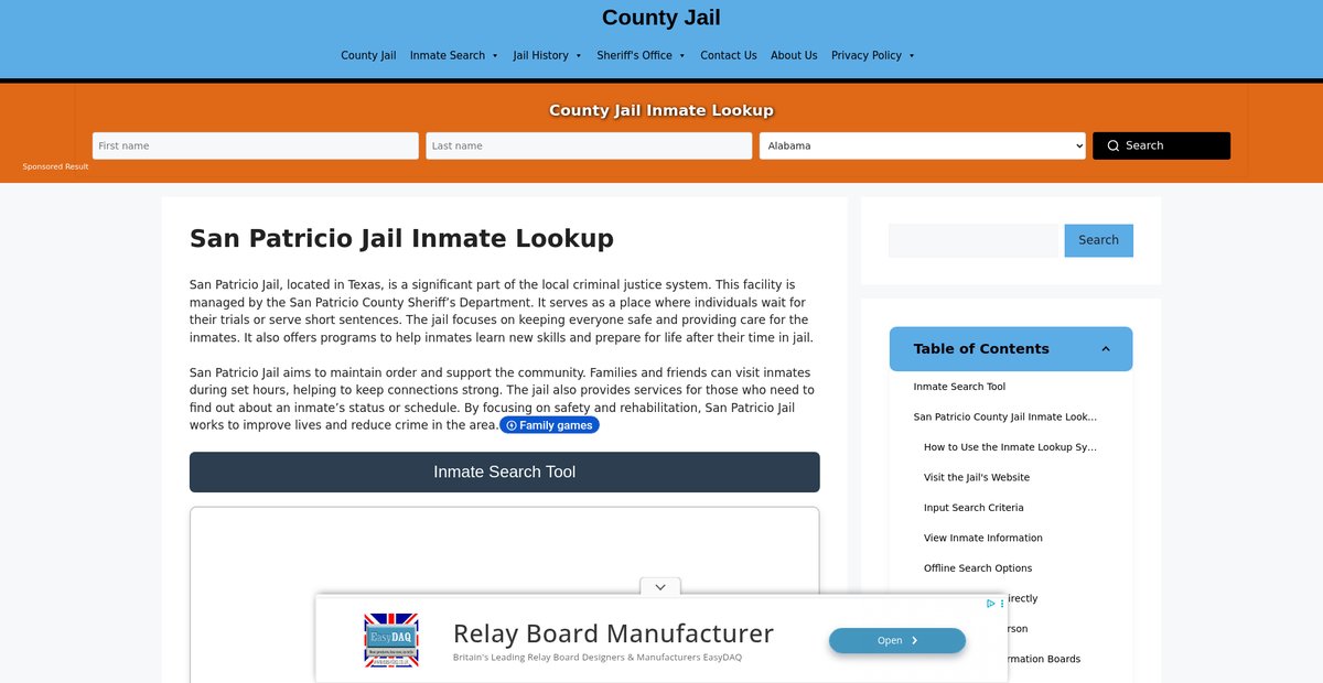 Preview of san-patricio.countyjail.org