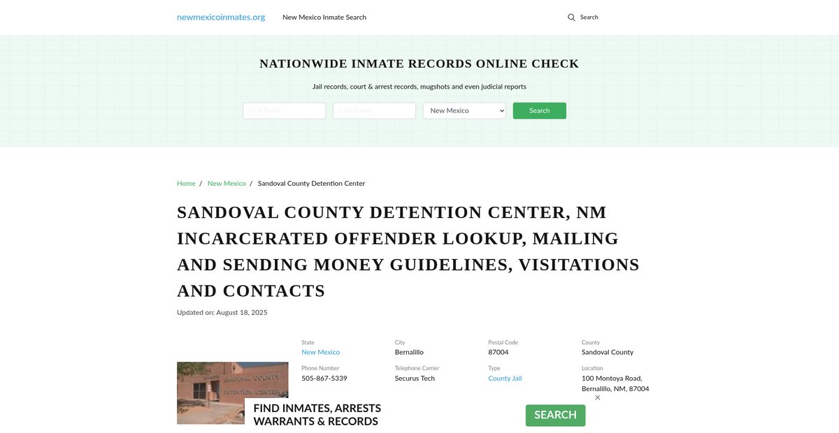 Preview of newmexicoinmates.org