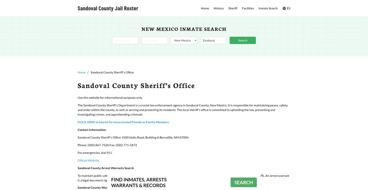 Preview of sandovalcountyjail.org