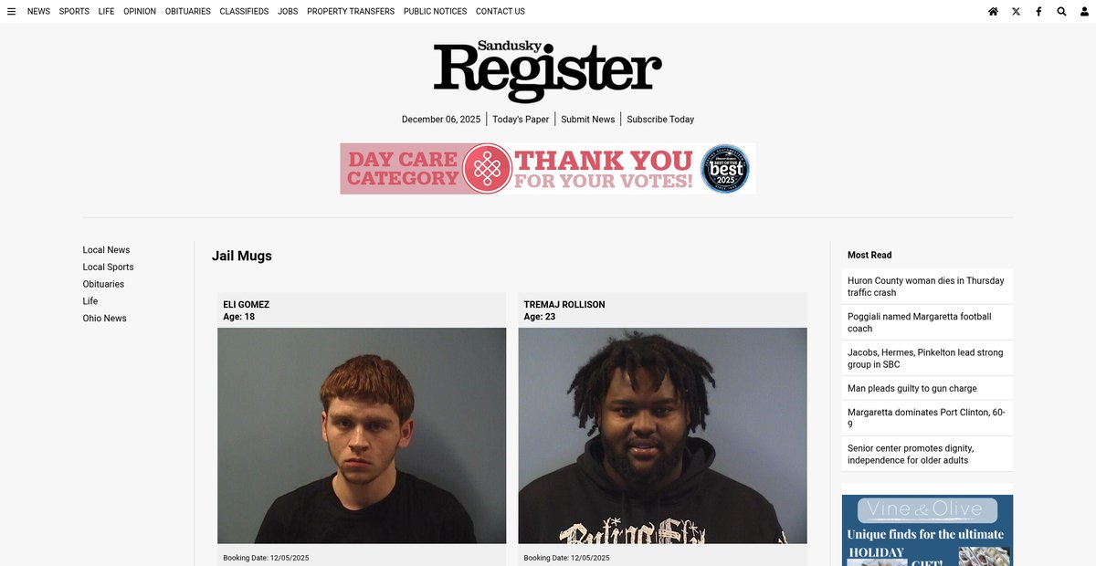 Preview of sanduskyregister.com