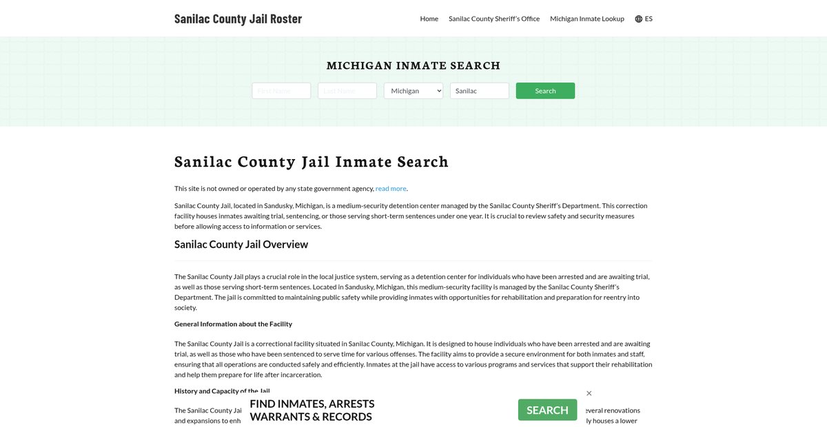 Preview of sanilaccountyjail.org