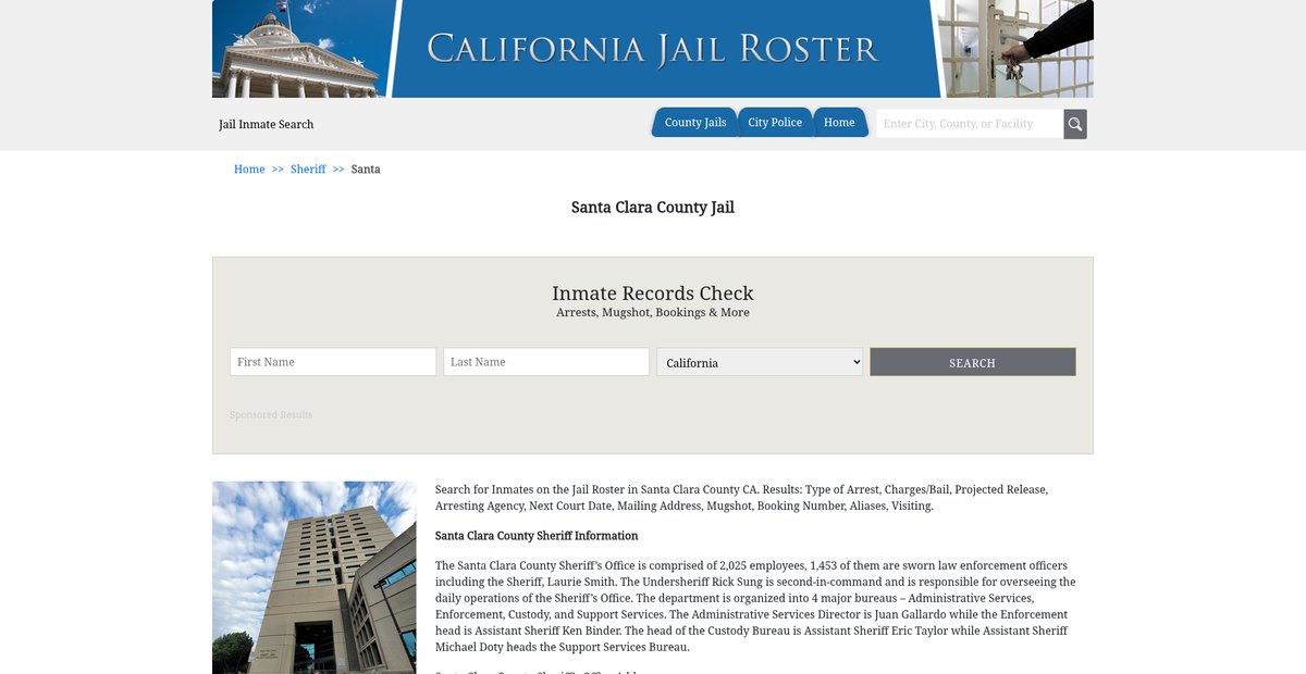 Preview of californiajailroster.com