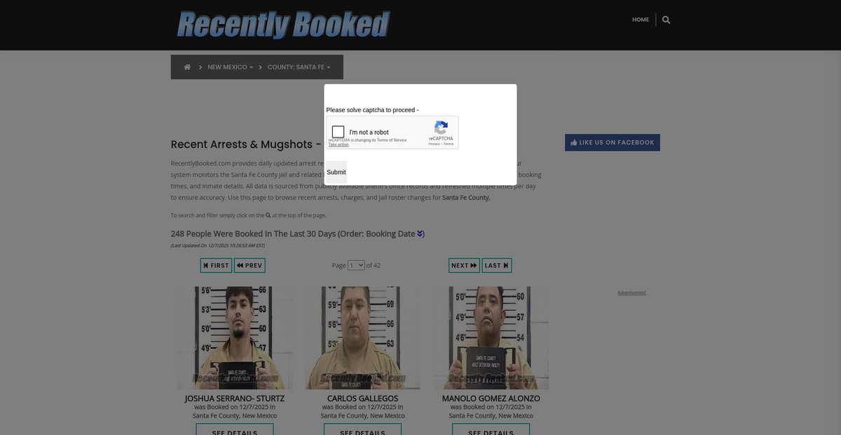 Preview of recentlybooked.com