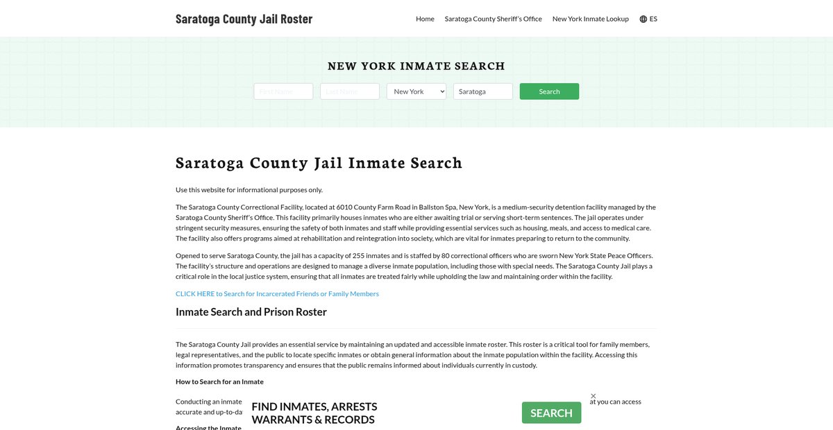 Preview of saratogacountyjail.org