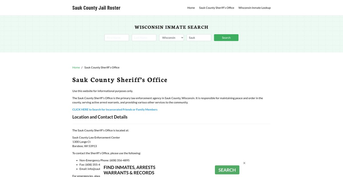 Preview of saukcountyjail.org