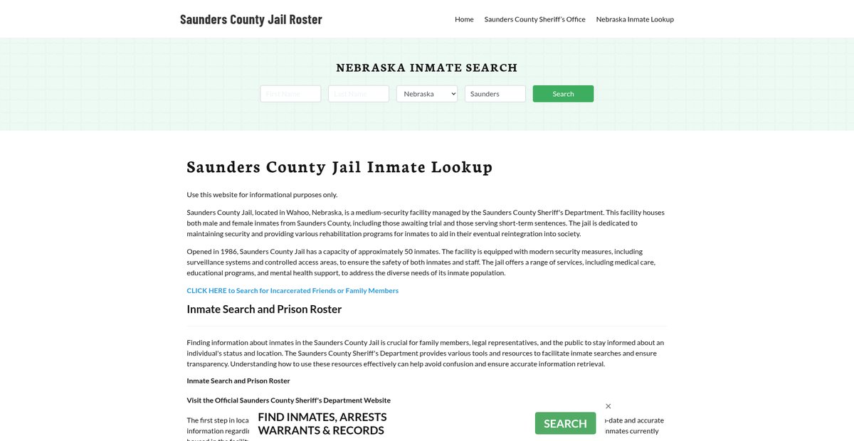 Preview of saunderscountyjail.org