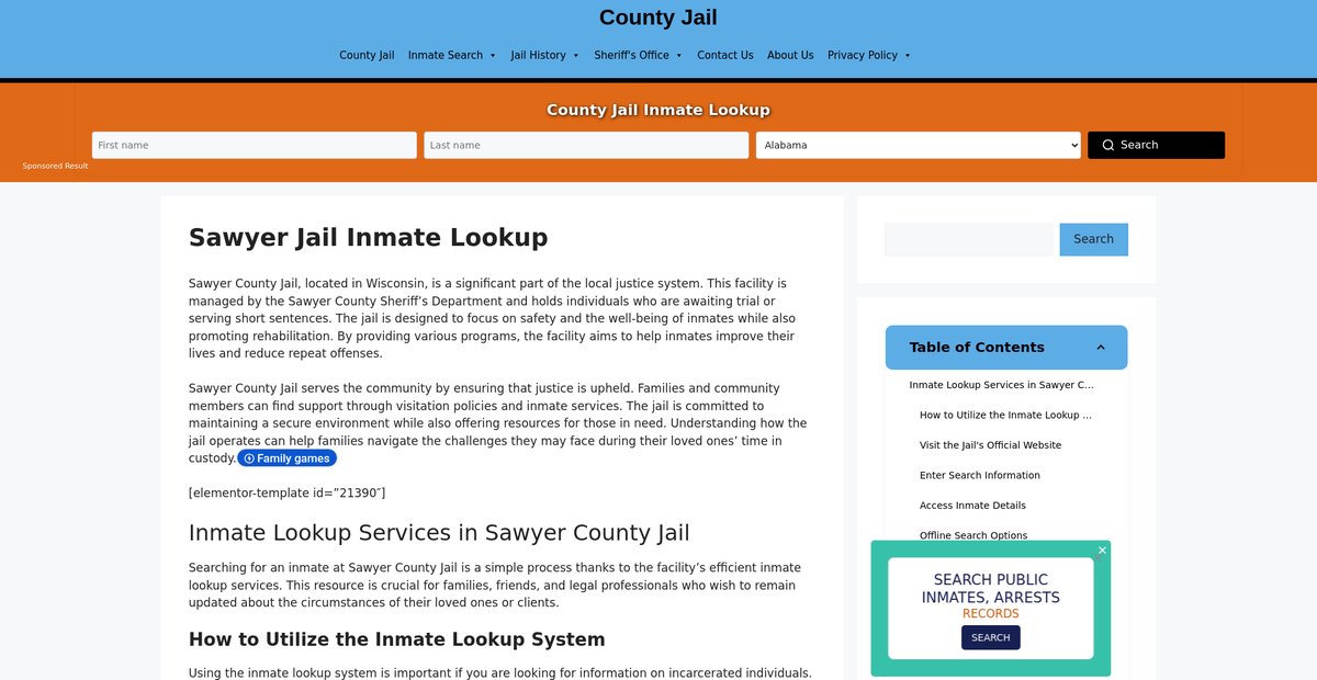 Preview of sawyer.countyjail.org