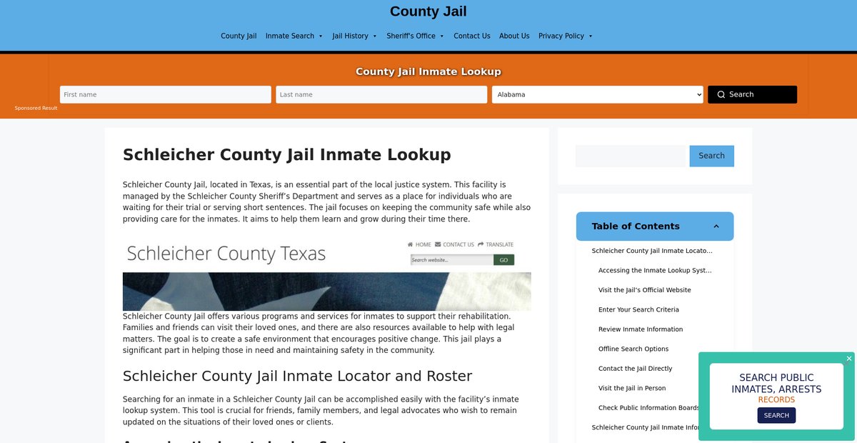 Preview of schleicher.countyjail.org
