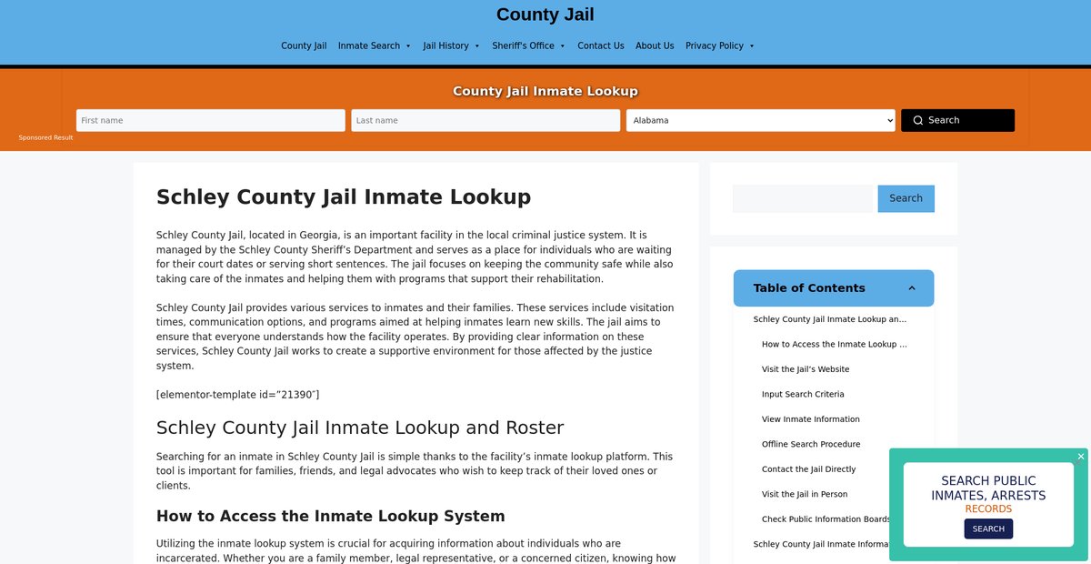 Preview of schley.countyjail.org