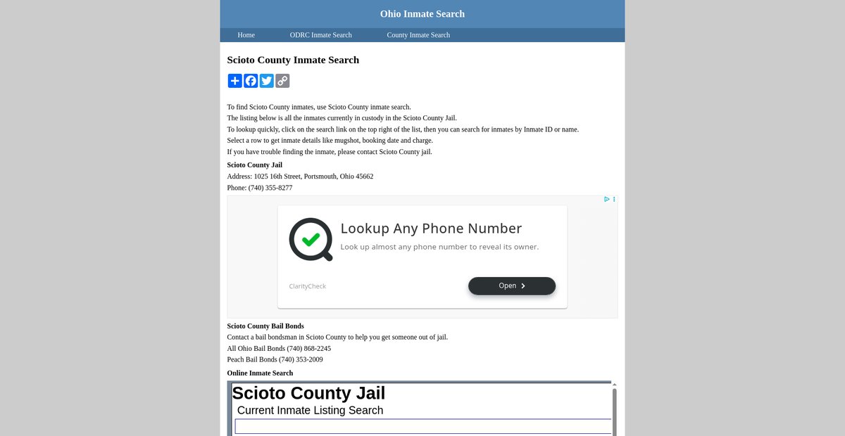 Preview of inmatesearchohio.org