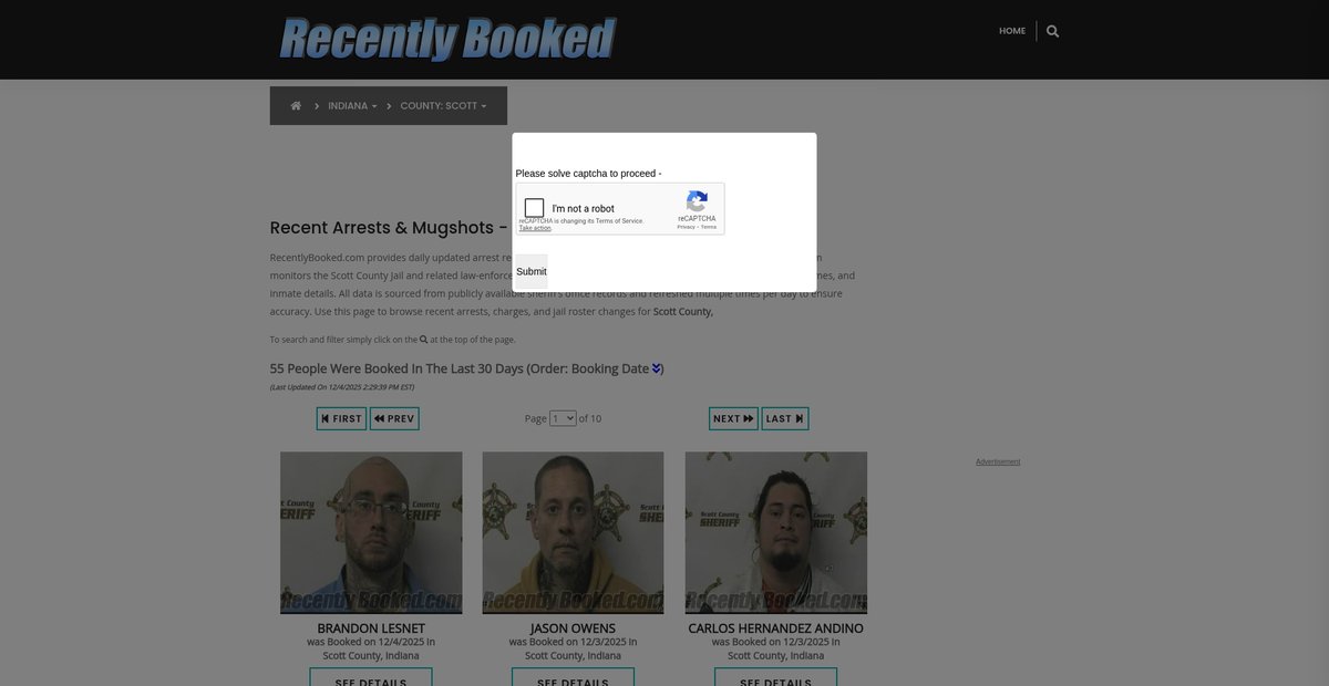 Preview of recentlybooked.com