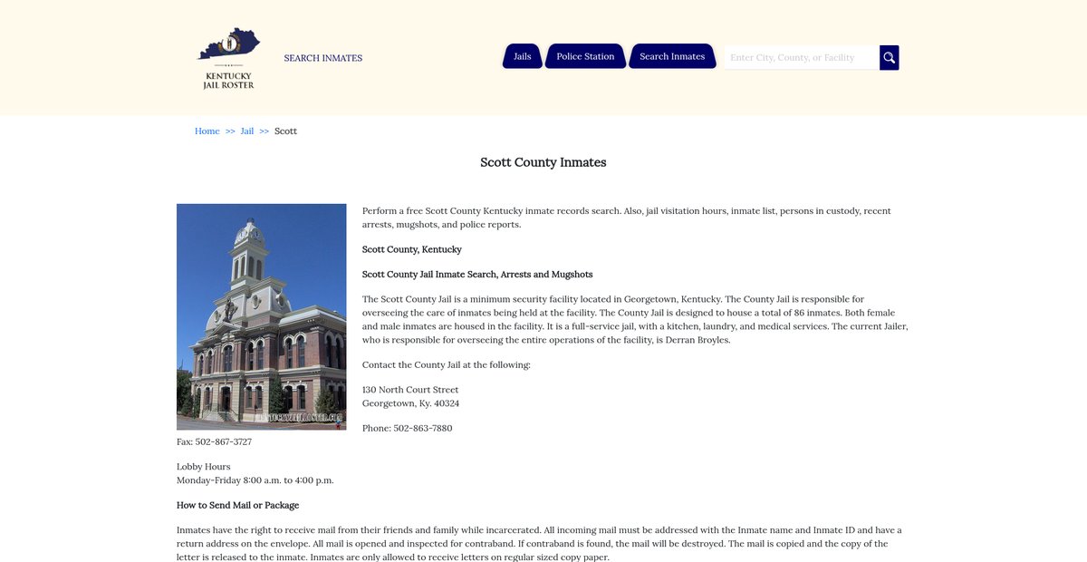 Preview of kentuckyjailroster.com