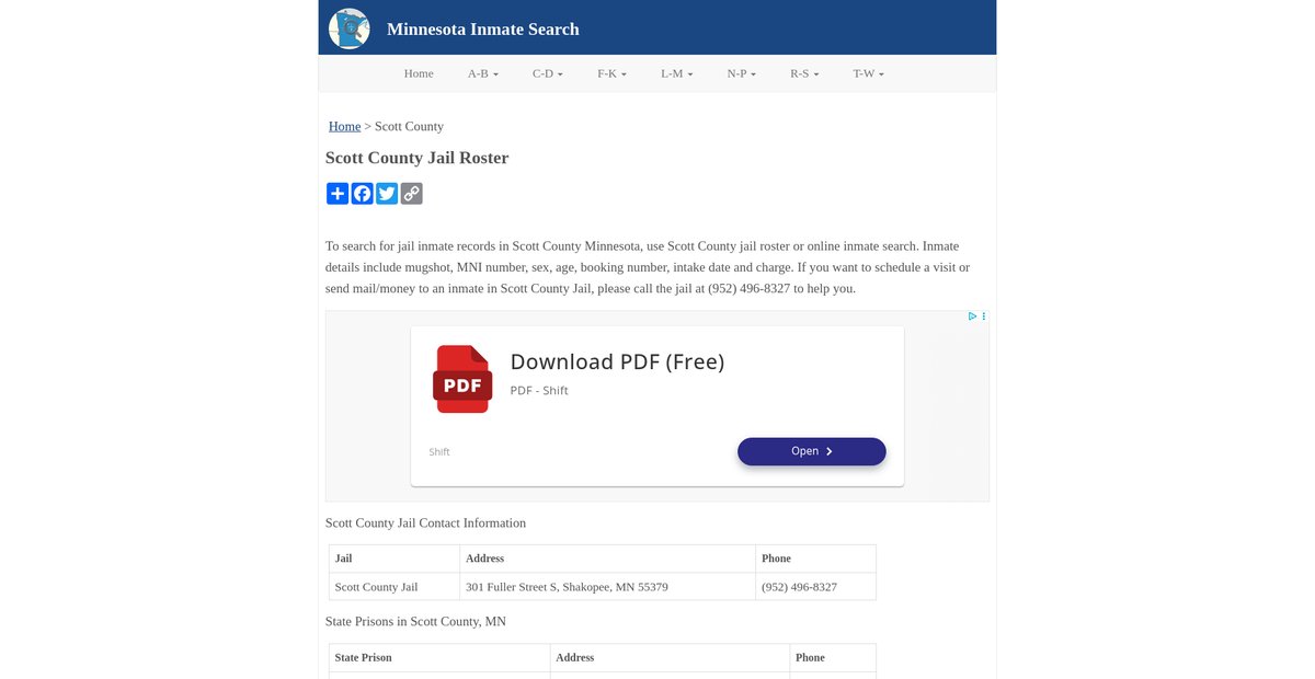 Preview of inmatesearchmn.org
