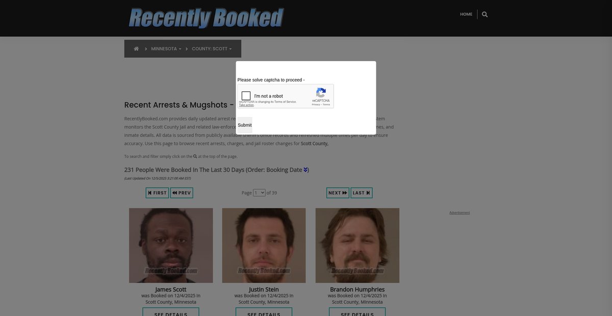 Preview of recentlybooked.com