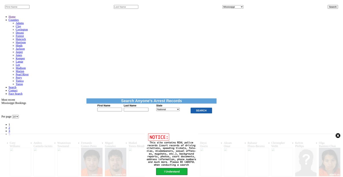 Preview of mississippi.arrests.org