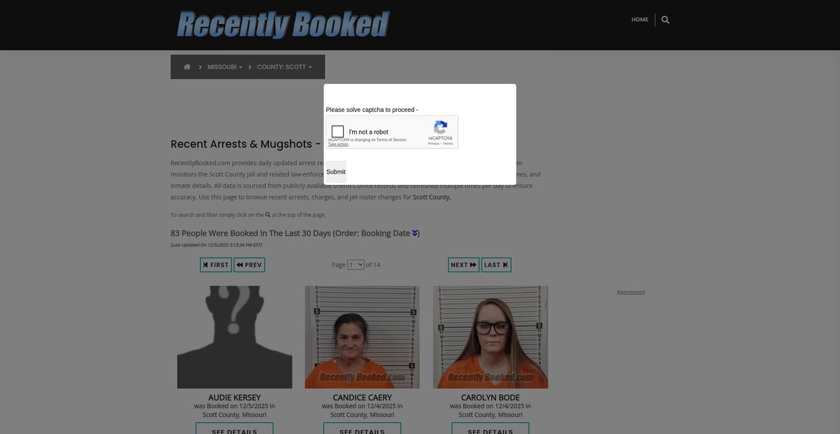 Preview of recentlybooked.com