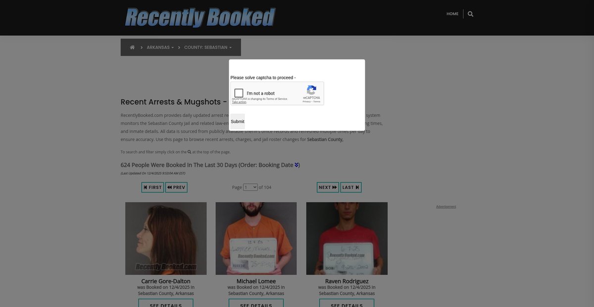 Preview of recentlybooked.com