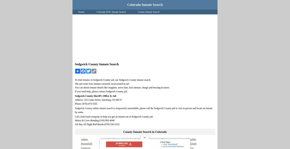 Preview of inmatesearchcolorado.org