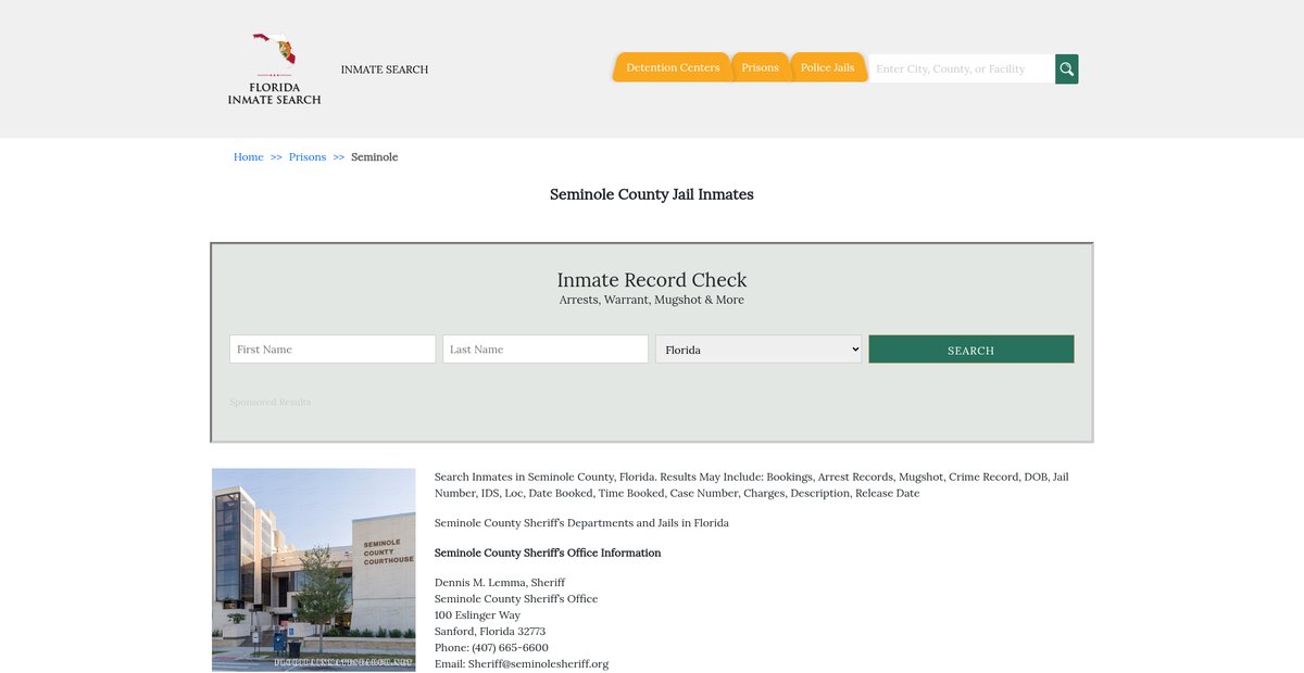 Preview of floridainmatesearch.net