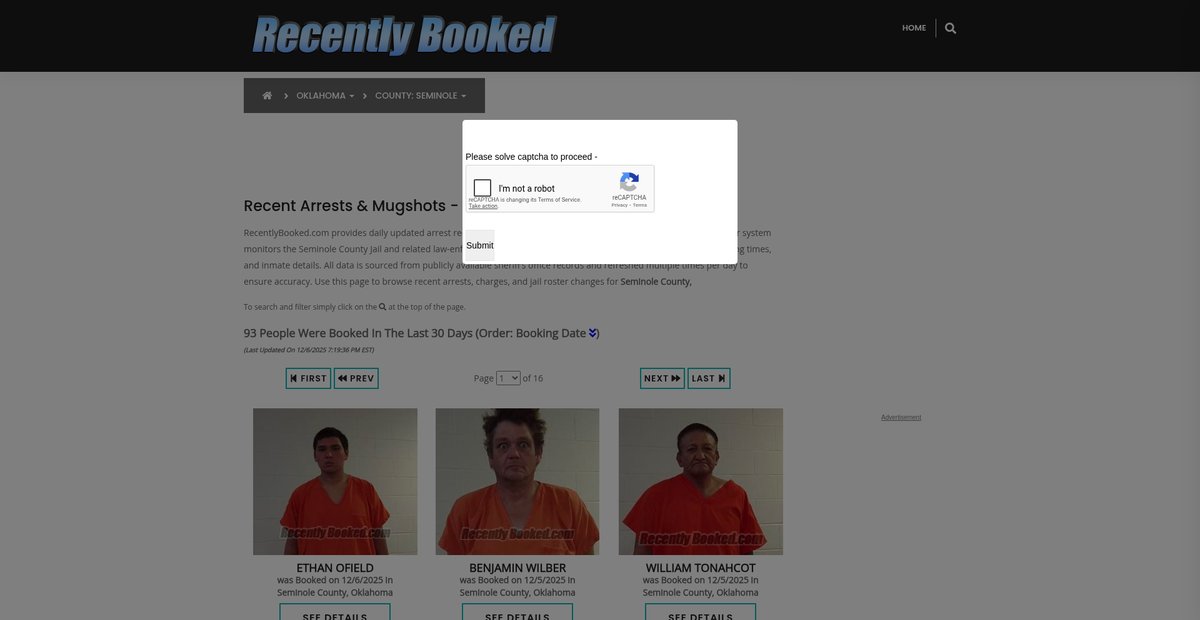 Preview of recentlybooked.com
