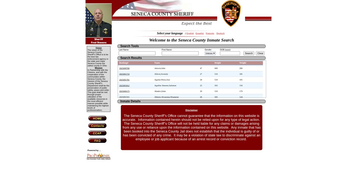 Preview of inmatelocator.tiffinohio.gov