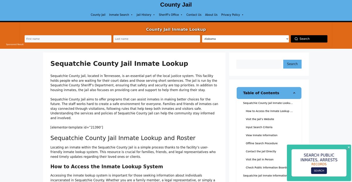 Preview of sequatchie.countyjail.org