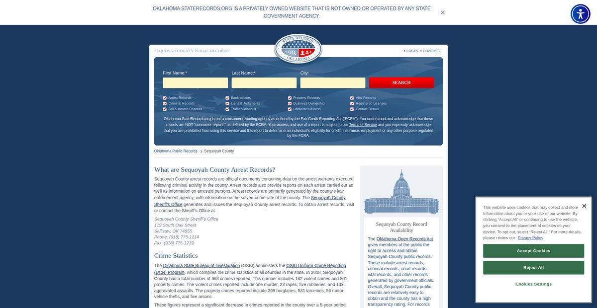 Preview of oklahoma.staterecords.org