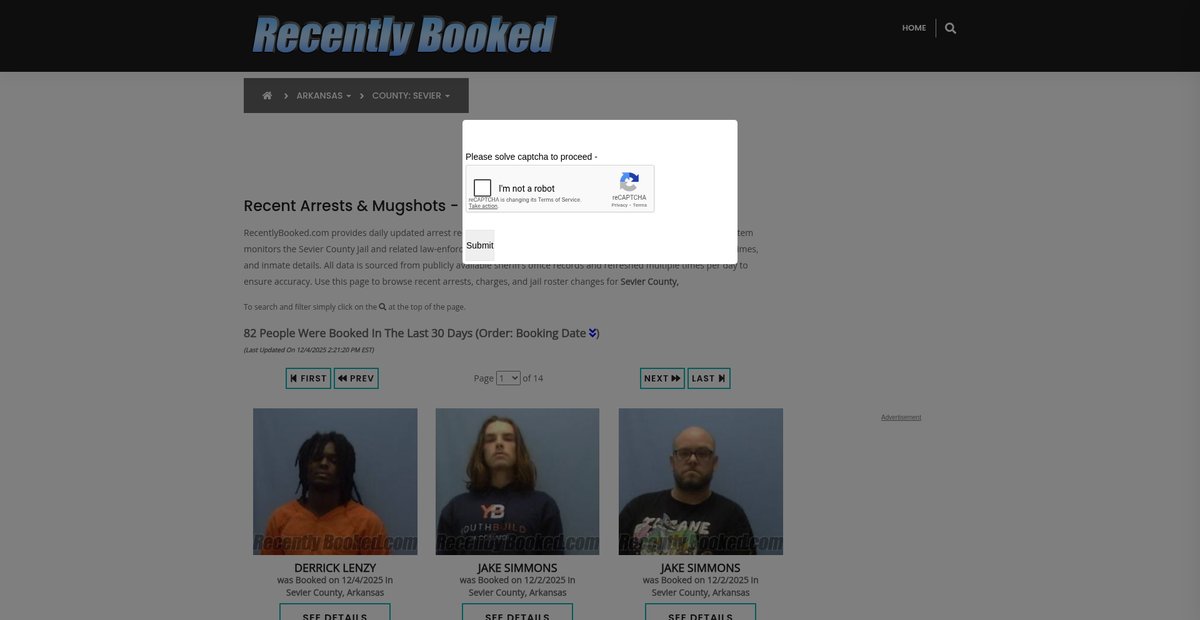 Preview of recentlybooked.com